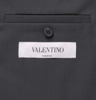 Valentino - Double-Breasted Woven Blazer - Gray