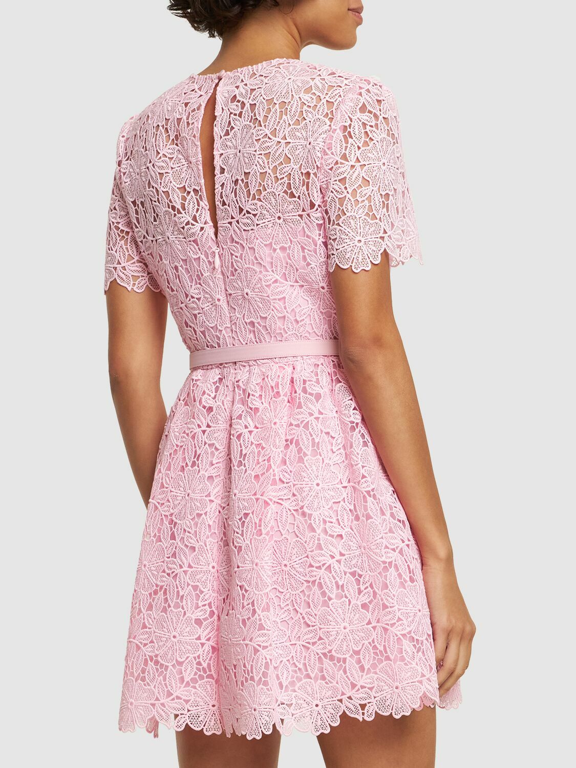 SELF-PORTRAIT - Short Sleeve Lace Mini Dress Self-Portrait