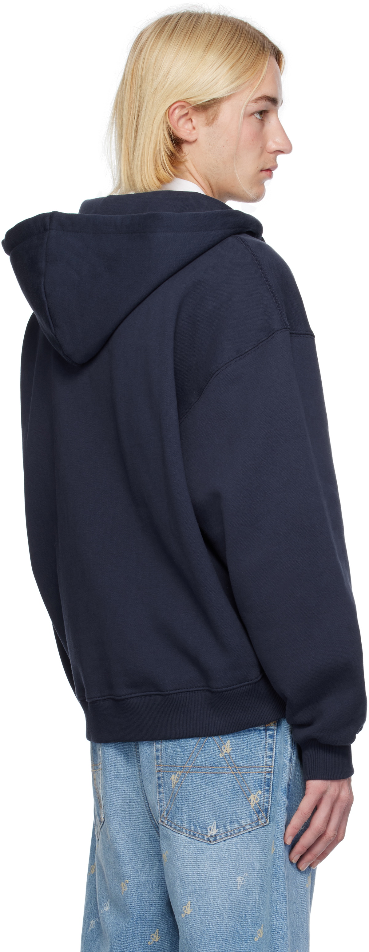 Axel Arigato Navy Maine Zip-Up Hoodie