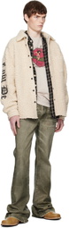 COÛT DE LA LIBERTÉ Khaki Jimmy Ecru Twill Flare Jeans
