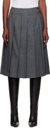 Nothing Written Gray Wool Pleated Midi Skirt
