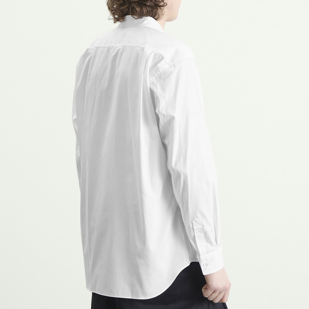 Comme des Garçons SHIRT Men's Cotton Stripe Poplin Shirt in White X Stripe