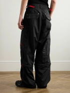 Balenciaga - Wide-Leg Convertible Logo-Embroidered Twill Cargo Trousers - Black