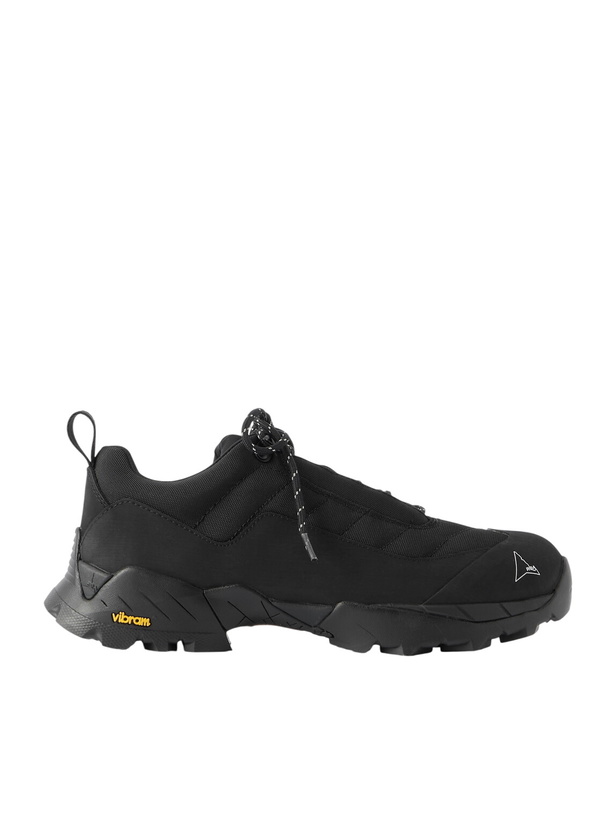 Photo: ROA - Katharina Rubber and Leather-Trimmed Mesh Hiking Sneakers - Black