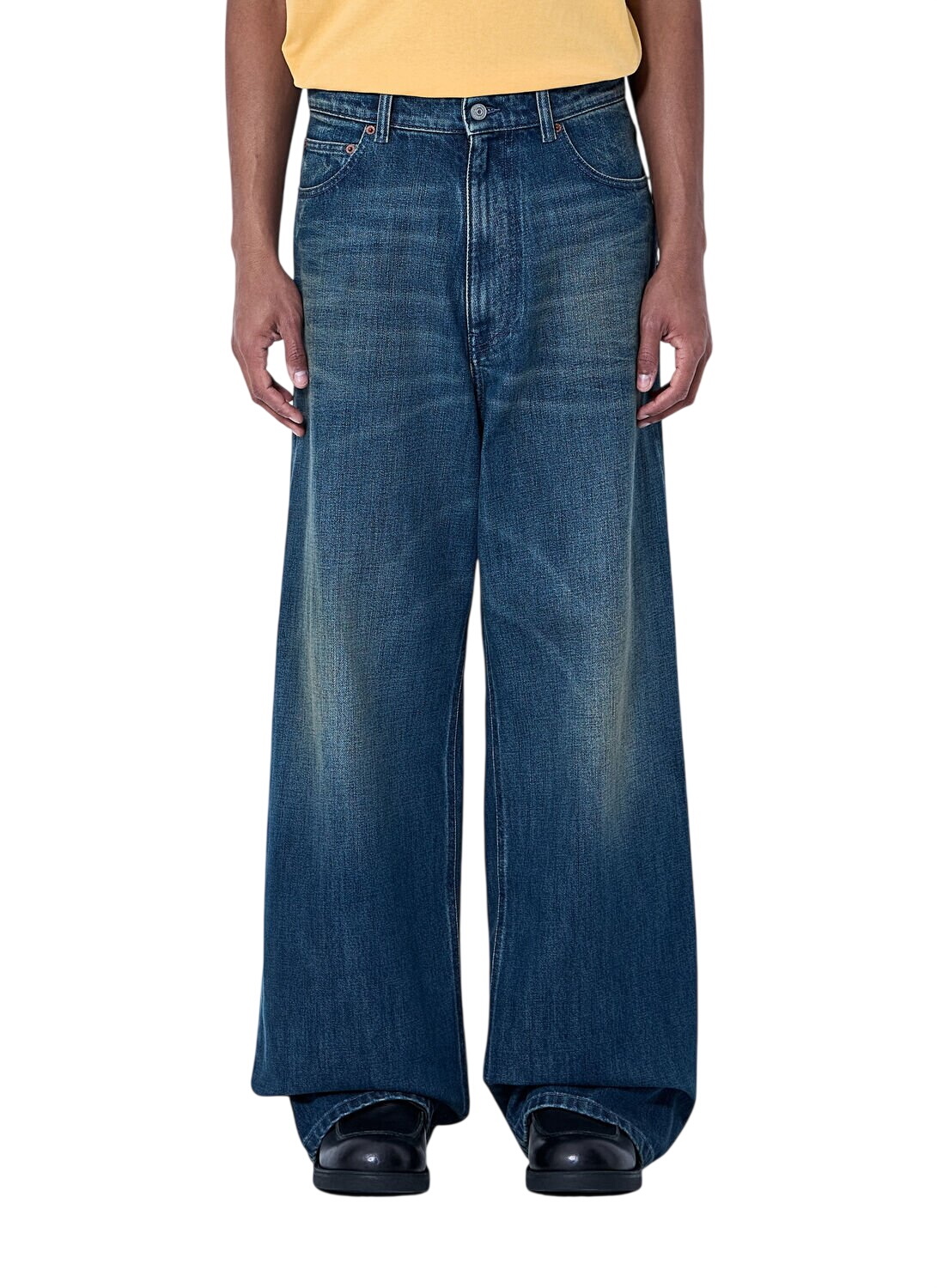 MM6 Maison Margiela Blue Pittsburgh Crease Denim Shirt MM6 Maison