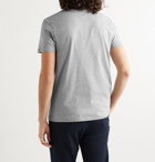 A.P.C. - Logo-Flocked Mélange Cotton-Jersey T-Shirt - Gray