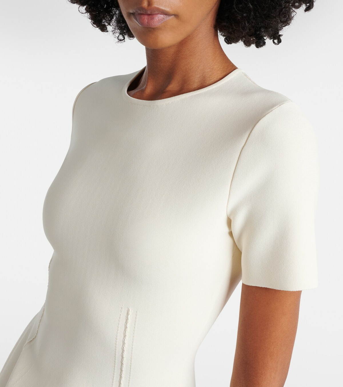 McQueen Asymmetric knitted minidress