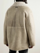 Fear of God - Logo-Appliquéd Shawl-Collar Shearling Jacket - Neutrals