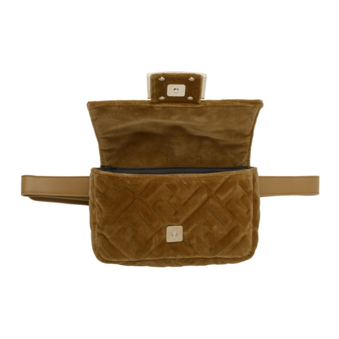 Fendi Brown Velvet Mini Forever Fendi Belt Bag