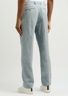 Percival Straight-leg Linen Trousers Light Blue