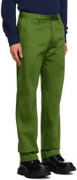AMI Alexandre Mattiussi Green Straight-Fit Trousers