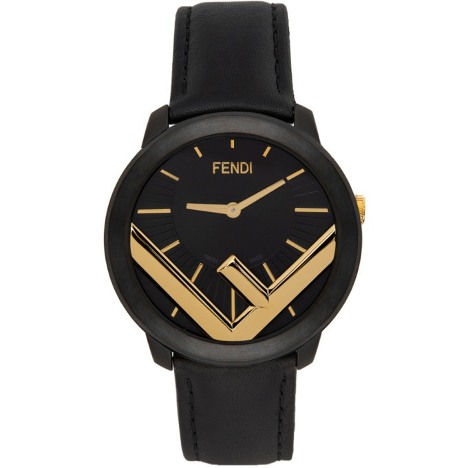 Photo: Fendi Black and Gold Run Away F is Fendi Watch