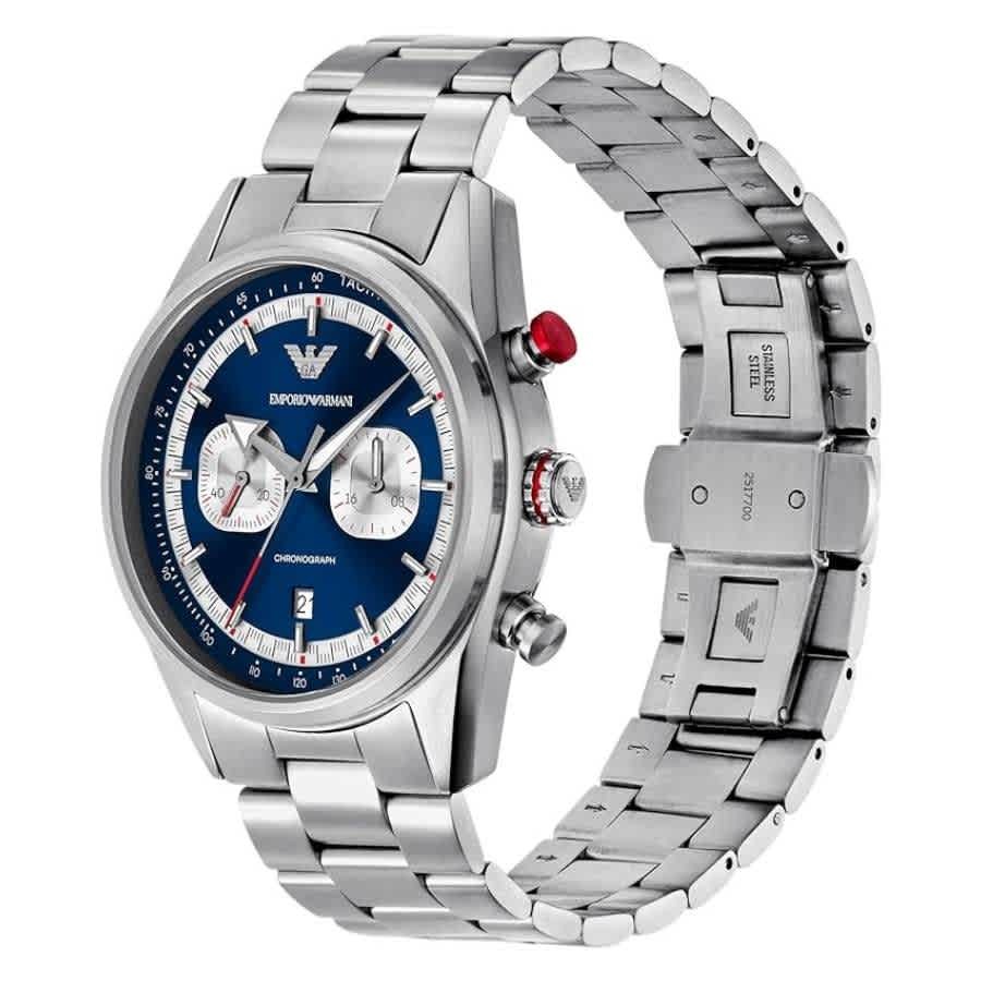 Armani Racer Chronograph Quartz Blue Dial Mens Watch AR11676