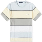 Fred Perry Authentic Men's Bold Stripe T-Shirt in Ice Cream