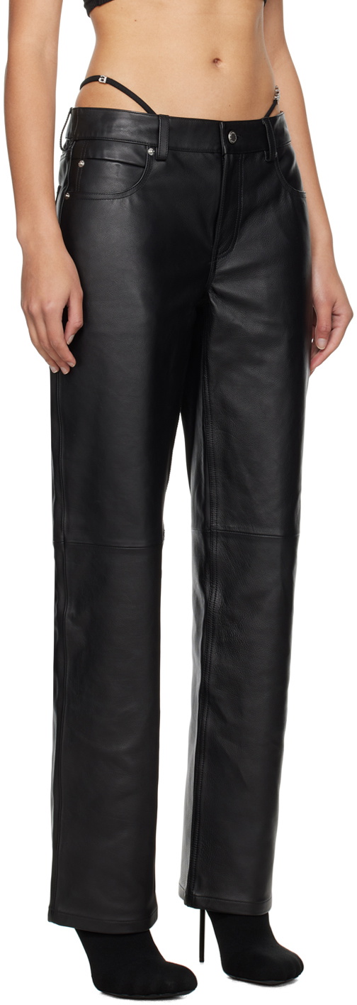 Alexander Wang Black Low-Rise Leather Pants