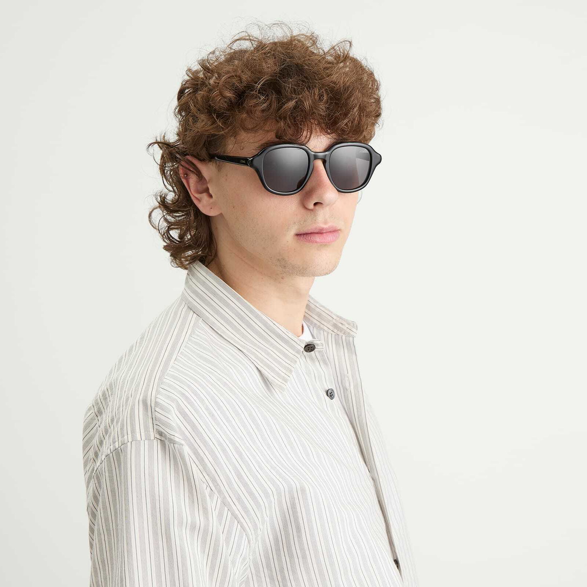 Loewe Eyewear Slim Square Sunglasses in Black/Grey 