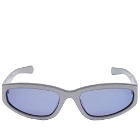 Flatlist x Veneda Carter Daze Sunglasses in Metallic Silver