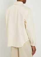 Ami Paris Logo-appliquéd Denim Overshirt Cream