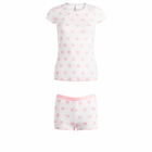SKIMS Women's Pointelle Baby T-Shirt & Short Set in Snow Lace Hearts