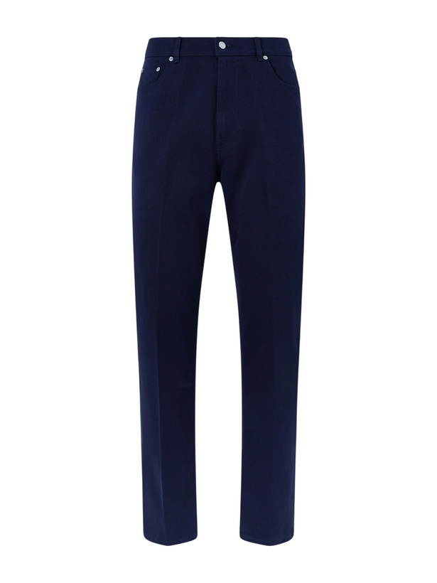 Photo: Dunhill - Tapered Cotton-Blend Twill Trousers - Blue