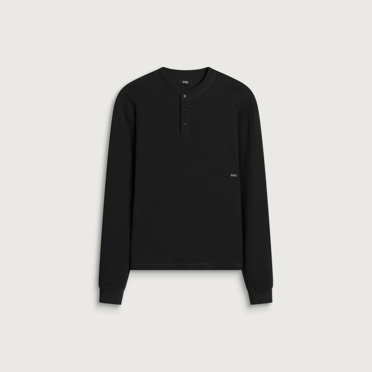 END. Men's Recruit Henley in Cinder Black
