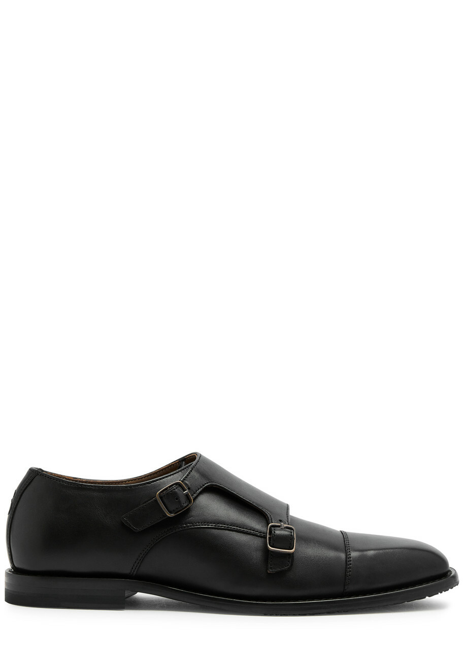 Oliver Sweeney Coombe Leather Monk Strap Shoes Black