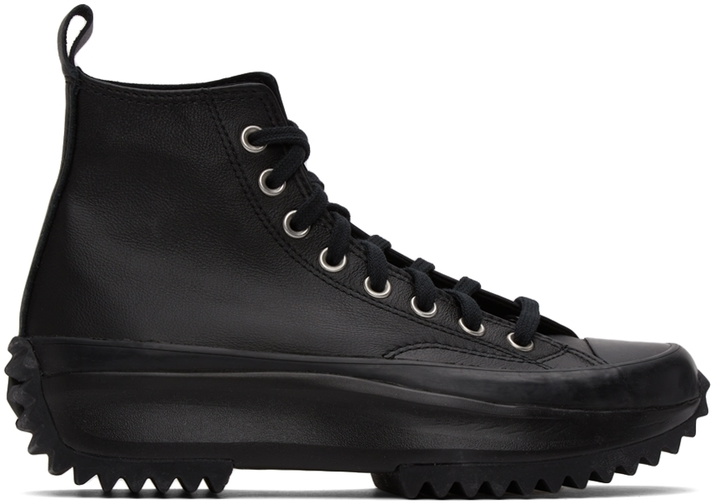 Photo: Converse Black Leather Run Star Hike High Sneakers