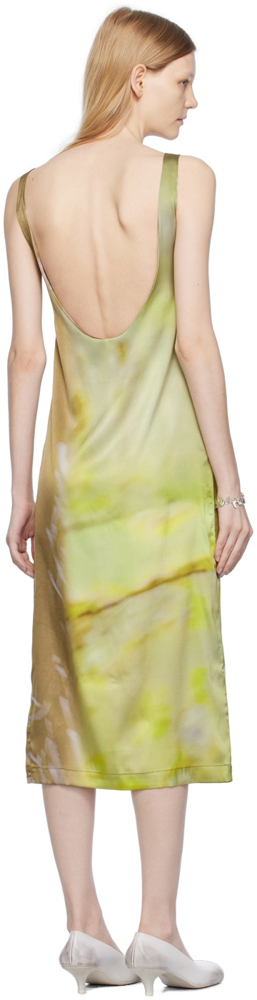 Serapis Khaki Open Back Midi Dress