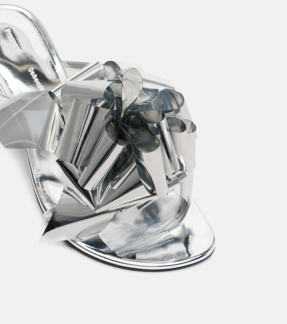 Proenza Schouler Tee Souvenir mirrored leather mules