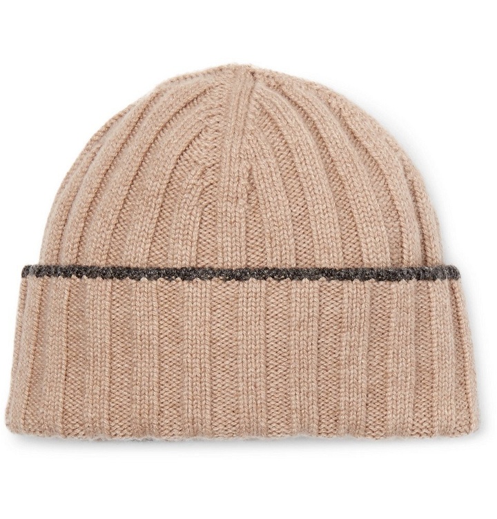 Photo: Brunello Cucinelli - Contrast-Tipped Ribbed Wool Beanie - Men - Cream