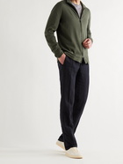 MASSIMO ALBA - Rafael Slim-Fit Cotton and Cashmere-Blend Zip-Up Sweater - Green