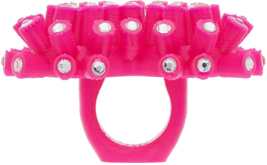 Roussey SSENSE Exclusive Pink 3D-Printed Crush Ring