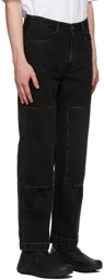 Solid Homme Black Double Knee Work Trousers