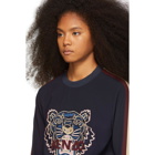 Kenzo Blue Tiger Embroidery Blouse