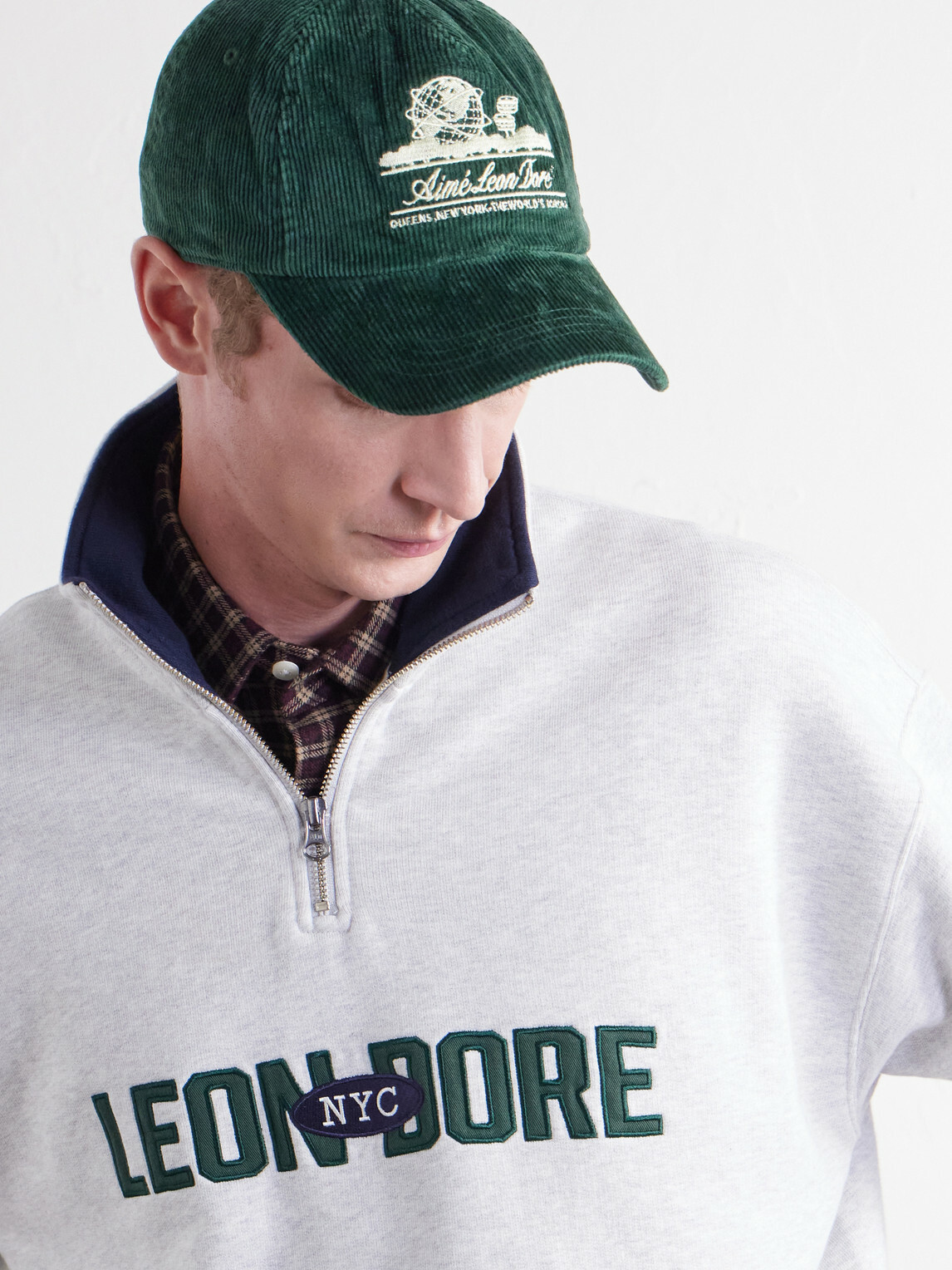 Aimé Leon Dore - Unisphere Embroidered Cotton-Blend Corduroy Baseball Cap - Green