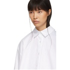 Ovelia Transtoto White Oversized Split Hem Shirt