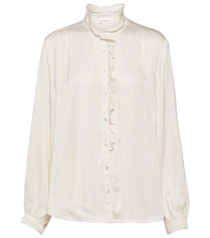 Photo: Velvet Ruffled satin blouse