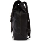 Diesel Black Leather Volpago Backpack