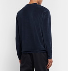 A.P.C. - Band Cotton-Blend Velour Sweatshirt - Blue