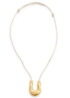 Agmes Wishbone Satin-cord Necklace - Gold - One Size