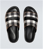 Burberry - Checked canvas slides