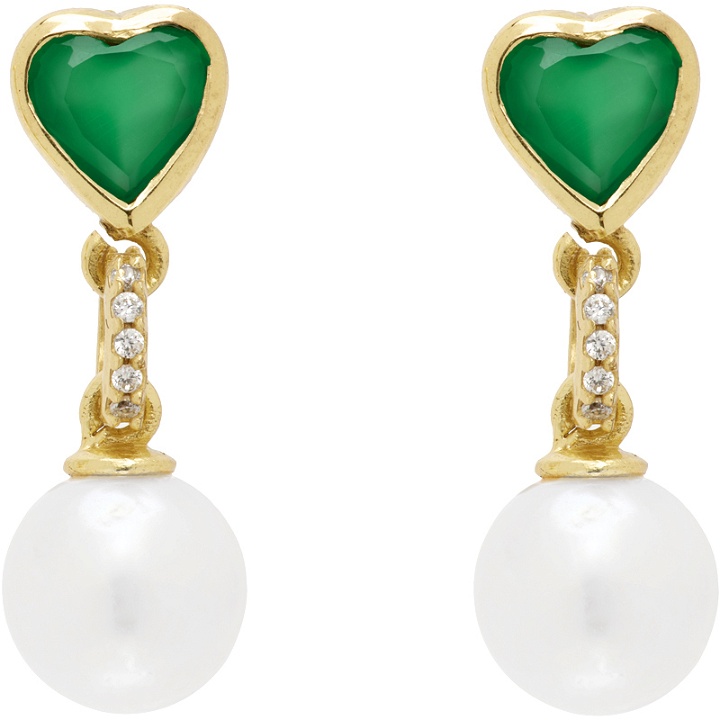 Photo: VEERT Gold Onyx & Pearl Earrings