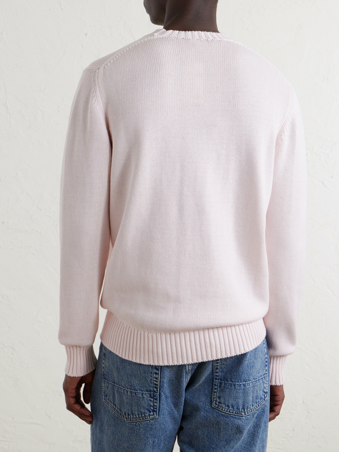 William Lockie - Knitted Cotton Sweater - Pink