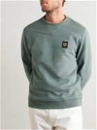 Belstaff - Logo-Appliquéd Garment-Dyed Cotton-Jersey Sweatshirt - Green