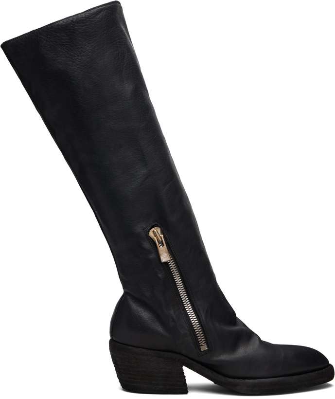 Photo: Guidi Black Soft Horse Black Side Zip Hi Boots