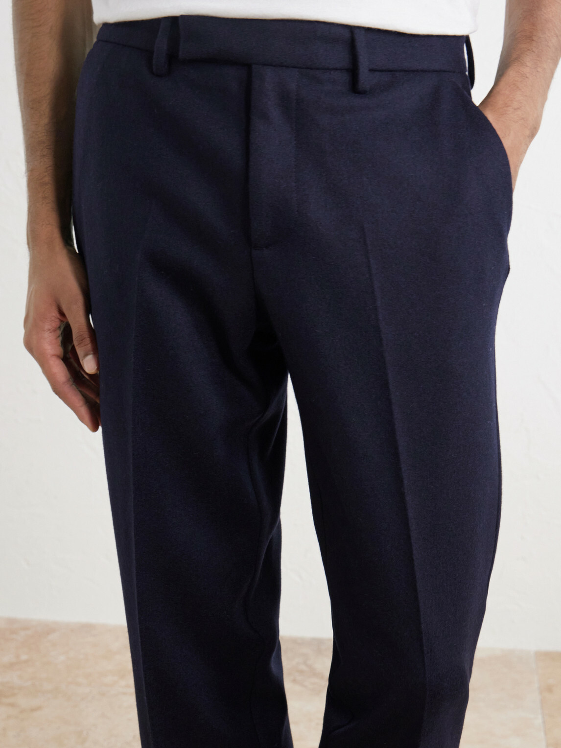 Sunspel - Straight-Leg Wool Trousers - Blue