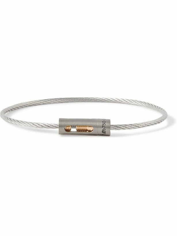 Photo: Le Gramme - 5g Brushed Recycled Sterling Silver, Titanium and 18-Karat Gold Bracelet - Silver