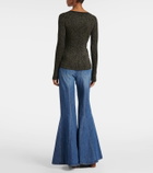 Chloé Ribbed-knit lurex® Henley shirt