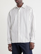 Versace - Striped Cotton-Blend Jacquard Shirt - White