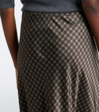 Vince Plaid satin slip skirt